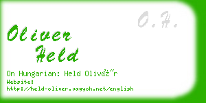 oliver held business card